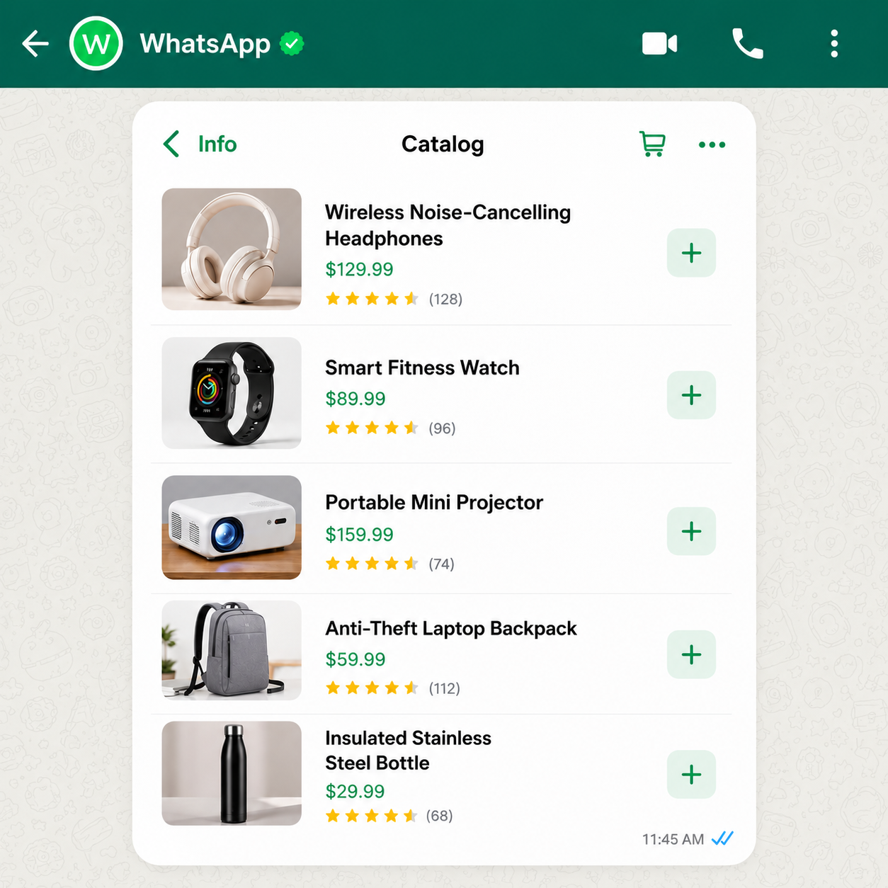 WhatsApp catalog builder interface