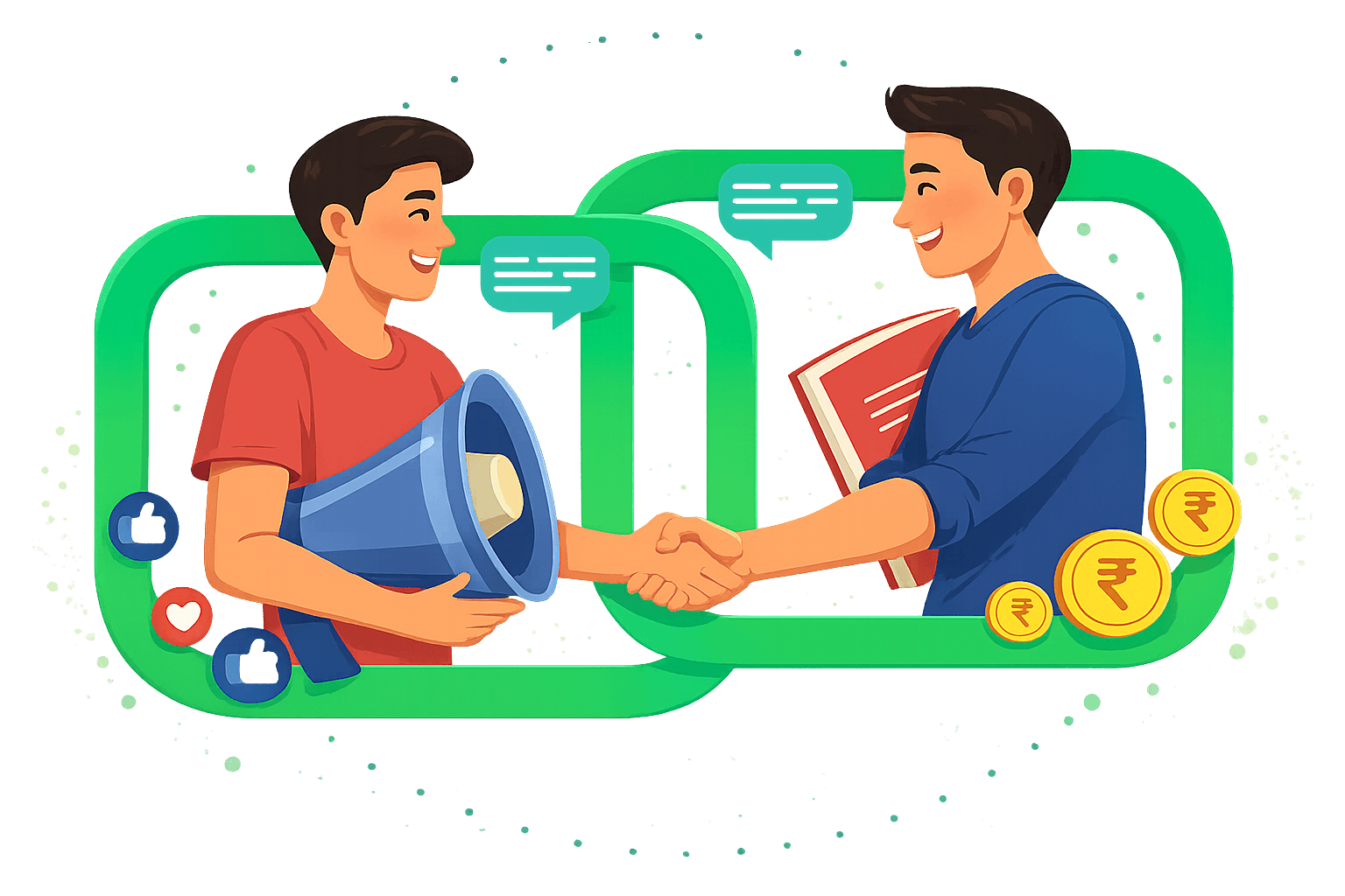 WhatsApp Business API reseller partners shaking hands