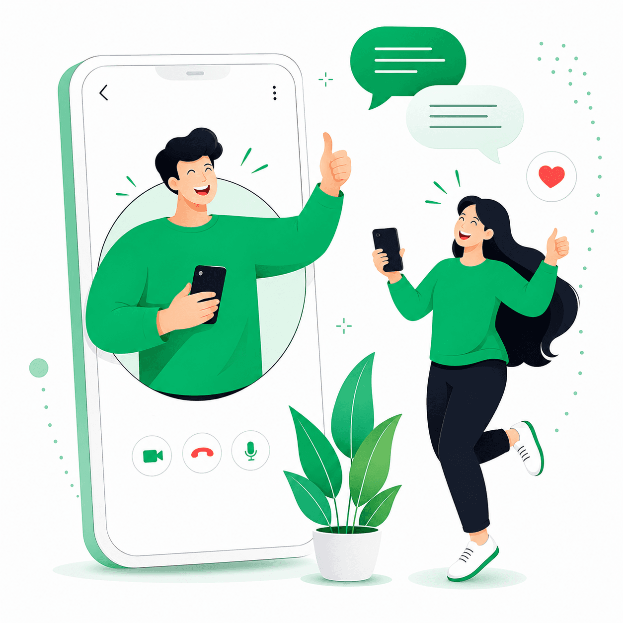 People connecting through online chat